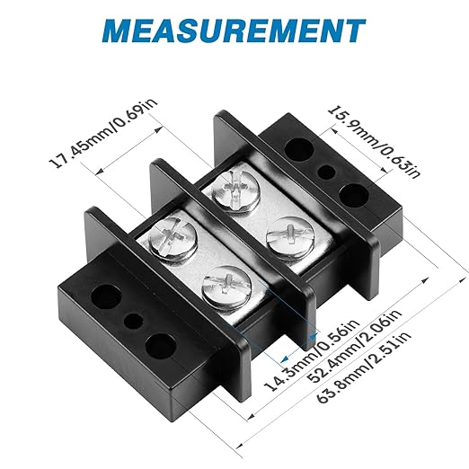 GLOSO TBE Double Row Stainless Terminal Blocks, Marine Grade, 4-14 AWG Cu - Image 2