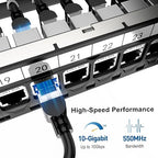 Jadaol 24 Port Shielded Patch Panel Rack or Wall Mount 19-Inch, 1U Cat6A - Image 2