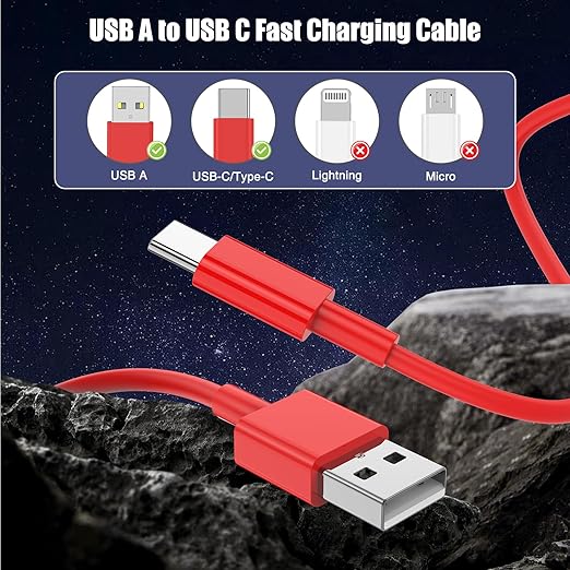 3-Pack Red USB A to USB C Cable，USB to USB C Car Carplay Cable - Image 5