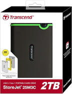 Transcend 2TB SJ25M3C, USB 3.1 Portable Hard Drive Rugged, Anti-Shock Resistant - Image 2