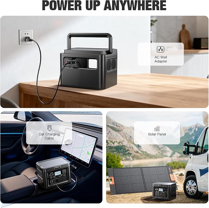GRECELL Portable Power Station 1200W 672Wh H1200 LiFePO4 Battery Solar Generator - Image 8