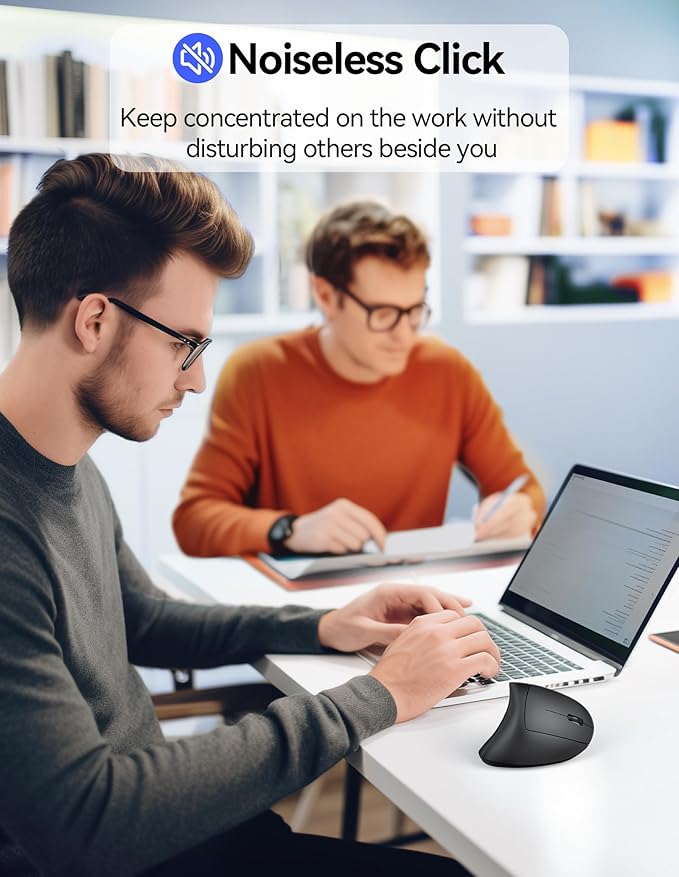 TECKNET Ergonomic Mouse Wireless, Rechargeable Mouse Wireless Silent - Image 5