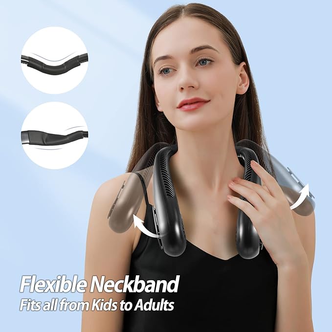 AMACOOL Bladeless Neck Fan Portable Personal Fan 5000mAh Rechargeable Battery - Image 5