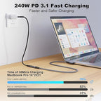 CABLEDECONN USB C 3.2 Gen-2 Extension Cable 0.5M 1.6FT 90 Degree Elbow - Image 3