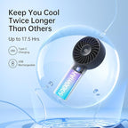 JISULIFE Handheld Fan Life4, 5000mAh Portable Rechargeable Fan, 5-Speed Turbo - Image 3