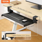 VEVOR Clamp on Keyboard Tray Under Desk, Desk Keyboard Tray Slide Out - Image 7