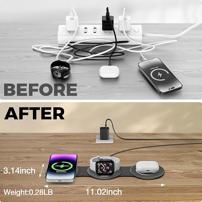 3 in 1 Charging Station for Apple Multiple Devices, Foldable Travel Wireless - Image 4