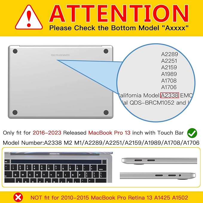 CISSOOK Compatible with MacBook Pro 13 inch 2025-2016 Release M2 M1 Chip A2338 - Image 2
