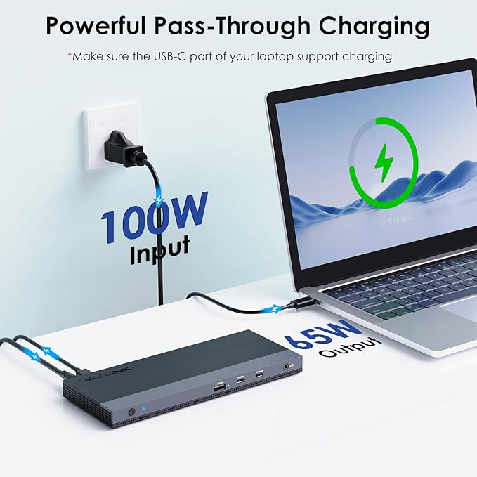 WAVLINK USB C Docking Station Dual Monitor Triple Display USB Type C to Dual - Image 6