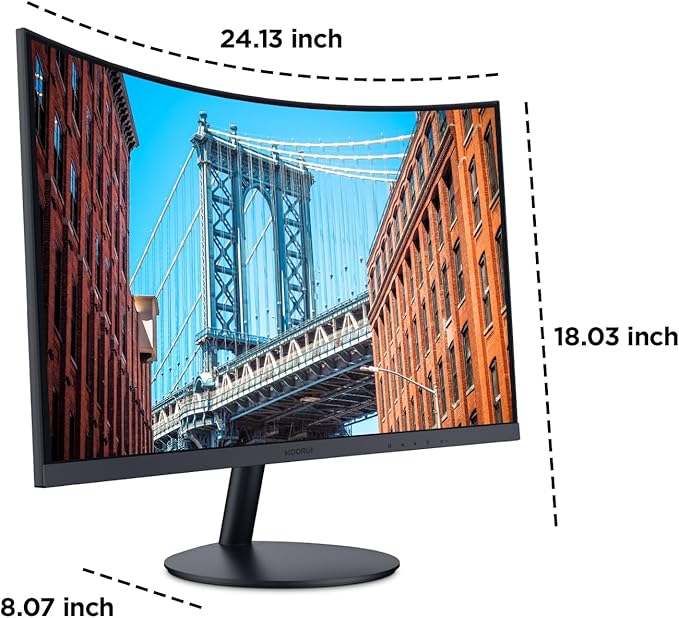 KOORUI 27 Inch Curved Monitor FHD 1080P Display, 75Hz PC Screen, Computer - Image 8