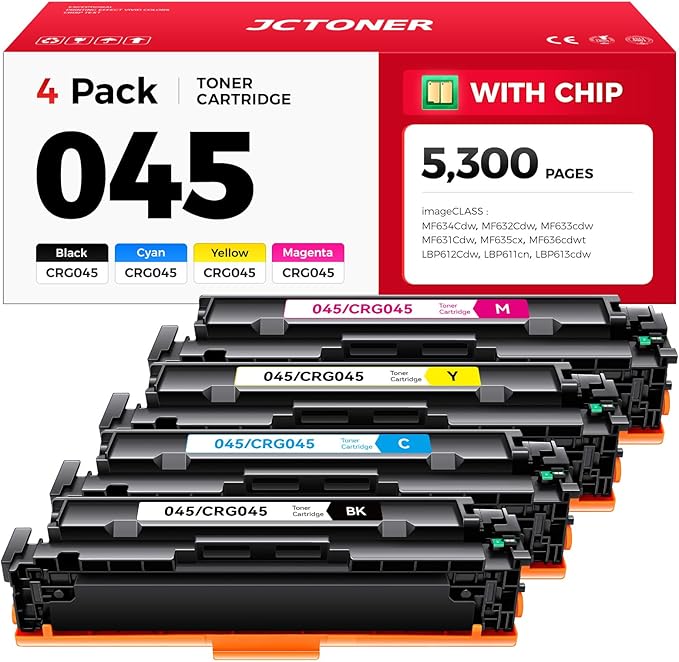 045 Toner Cartridge Set 4-Pack Replacement by JCTONER