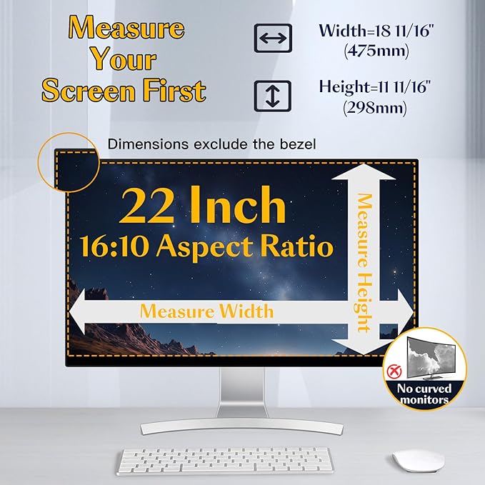Magnetic Computer Privacy Screen Filter 22 inch - Image 2
