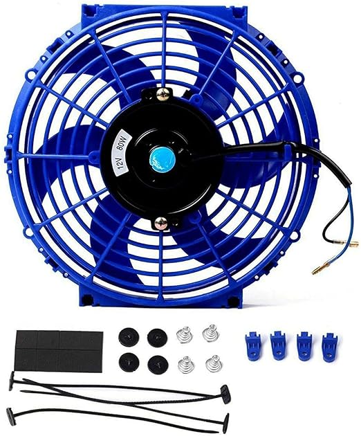 2PCS 10 inch Slim Fan Push Pull Electric Radiator Cooling 12V 80W Mount - Image 5