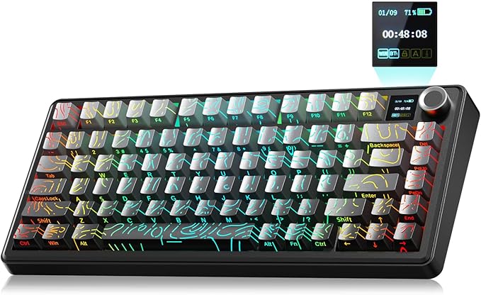 LEOBOG x Aula F75 MAX Wireless Gaming Keyboard w/Smart Display & Knob, 75% Hot by LEOBOG