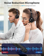 USB Headset with Microphone for PC, Wired Headphones with Noise Cancelling Mic - Image 3