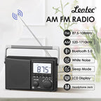 LEOTEC AM FM Radio with Bluetooth, Portable Radio Strong Reception, Plug in Wall - Image 2