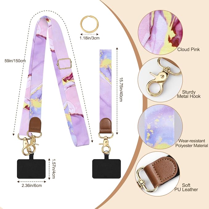 TiMOVO Phone Lanyard Crossbody Wrist Strap, Adjustable Anti-Theft Strap - Image 2