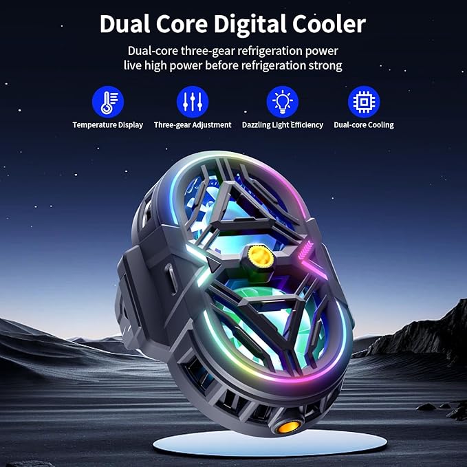 Cell Phone Cooler with LED, Cooling Power, Compatible with 2.5-3.5 Inch Wide - Image 2