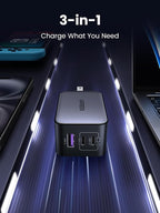 UGREEN 65W USB C Charger Block, Nexode 3-Port GaN Fast Type C Charger, Compact - Image 3