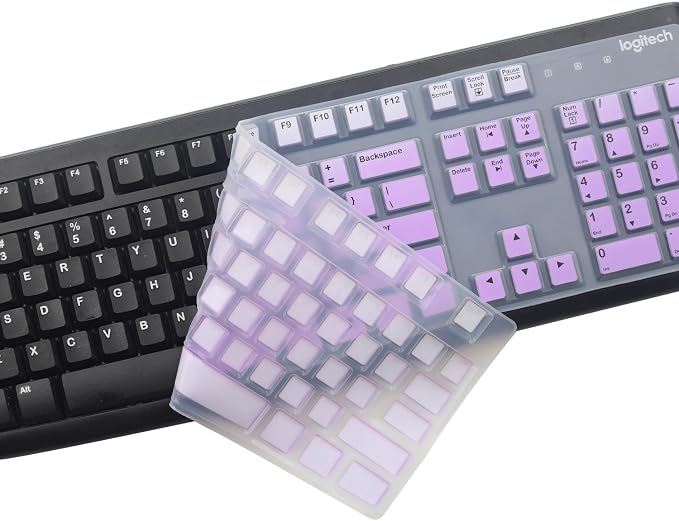 Silicone Keyboard Cover for Logitech K120 & MK120 Ergonomic Desktop USB Wired - Image 4