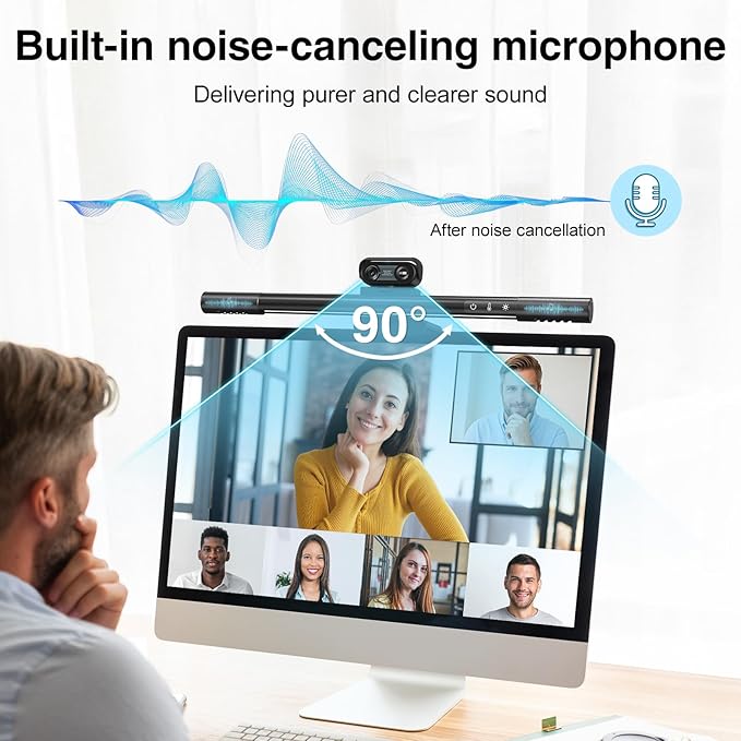 4-in-1 4K Webcam with Microphone and Speaker, Noise Cancellation, Privacy Cover - Image 4