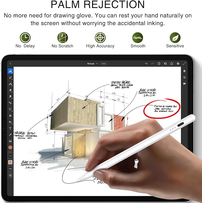 Stylus Pen for iPad 2018-2025, Fast Charging Magnetic Pencil - Image 5