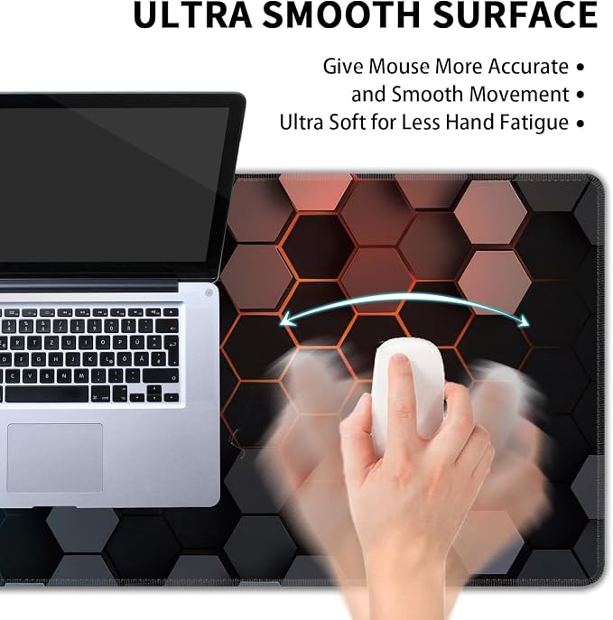 Hexagon Honeycomb Large Mouse Pad, Gaming Keyboard Desk Pad, Extended Mouse Mat - Image 5