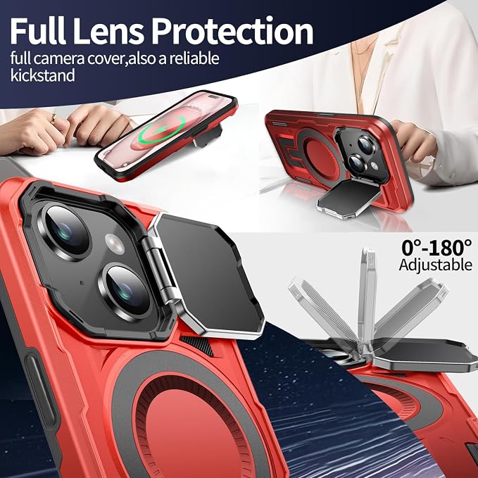 Camera Stand Case for iPhone 15 Plus, 2024 Version Military Grade Protective - Image 3