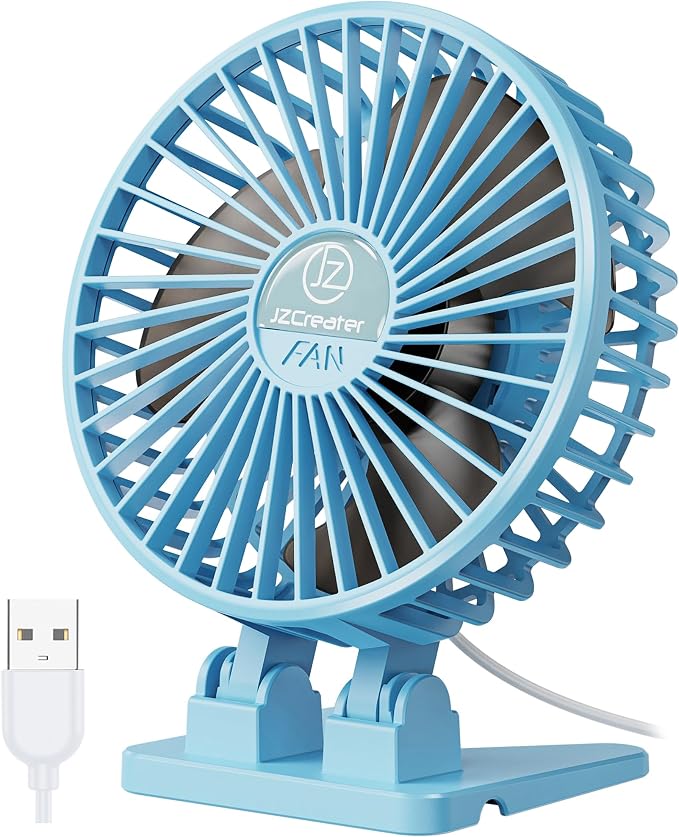 JZCreater USB Desk Fan, Portable Fan Mini, 3 Speeds Desktop Table Cooling by JZCreater