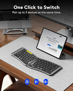 Samsers Ergonomic Foldable Keyboard, KE09U Folding Travel Bluetooth Keyboard - Image 5