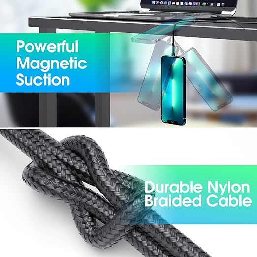 Ankndo 5-in-1 Magnetic Charging Cable, 540° Rotation Magnetic Phone Charger USB - Image 6