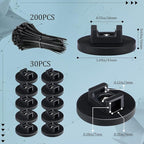 Yookeer 230 Pieces Magnetic Zip Tie Mount Multipurpose Cable Holder Magnets - Image 2