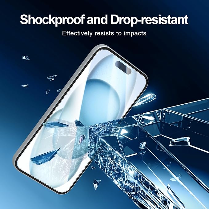 NEW'C 3 Pack Designed for iPhone 16, iPhone 15 Screen Protector, Enhanced - Image 6