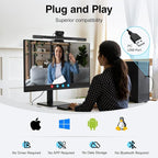 4-in-1 4K Webcam with Microphone and Speaker, Noise Cancellation, Privacy Cover - Image 5