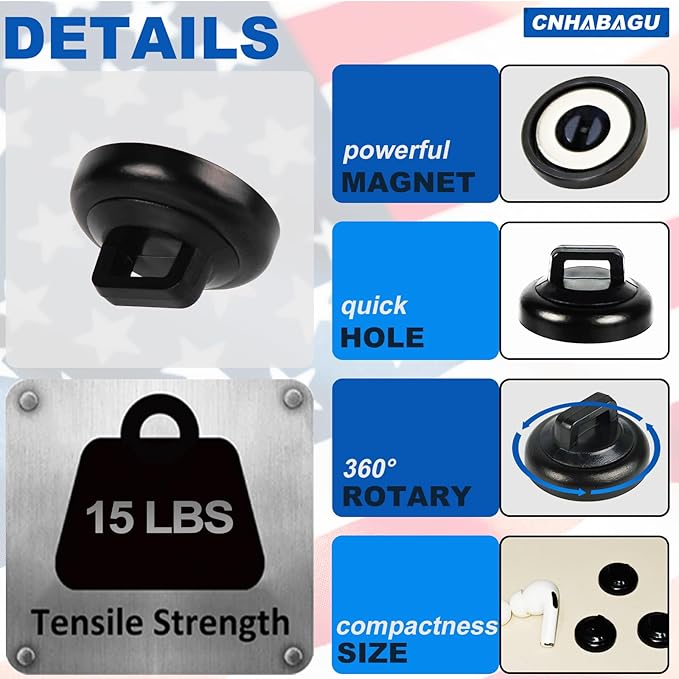 Magnetic Cable Zip Tie Mounts Clips Multipurpose Zip Ties Mount Base Holder - Image 3