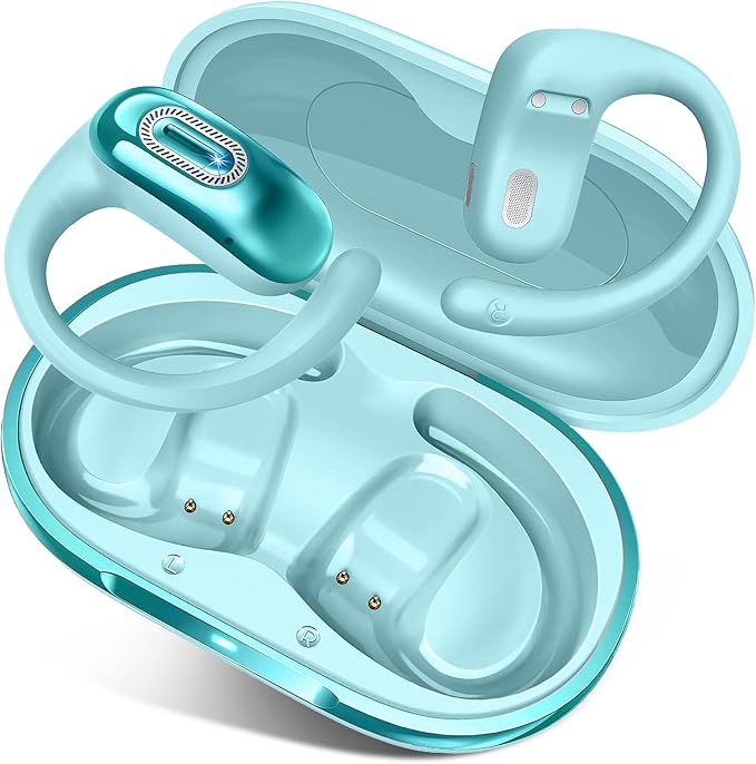 Open Ear Headphones, Air Conduction Ear buds, HD Stereo Bass Over Ear Earphones by Qecnato