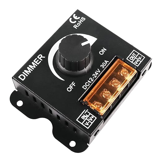 MEIRIYFA LED Light Strip Dimmer, DC 12V-24V 30A LED Light Strip Dimmer PWM by MEIRIYFA