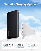 Miady 2-Pack 10000mAh Dual USB Portable Charger, Type-C Charging Power Bank - Image 6