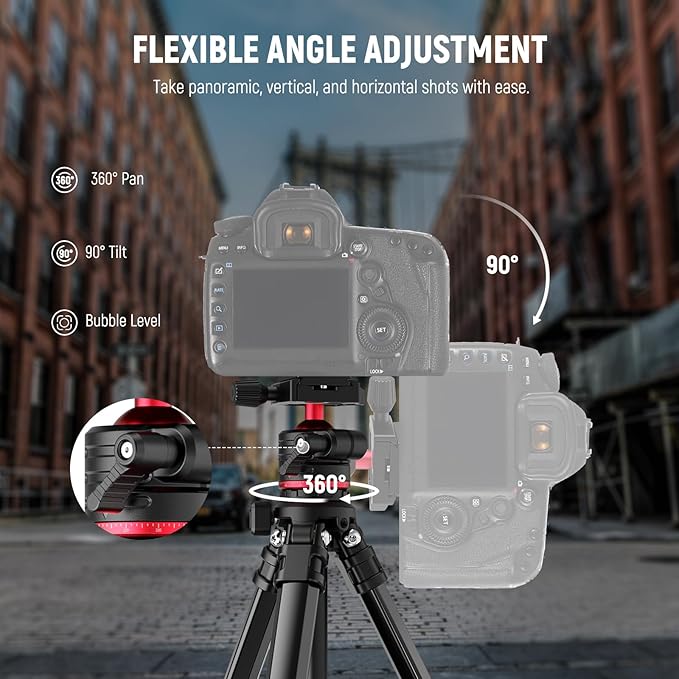 NEEWER Basics 66.5"/169 cm Travel Tripod - Image 6