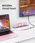 LENTION USB C Hub with 100W Charging, 4K HDMI, Dual Card Reader, USB 3.0 & 2.0 - Image 2