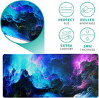 Dazzling Galaxy Gaming Mouse Pad 31.5x11.8 Inch Blue Purple Galaxy Nebula - Image 5