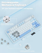 AULA F75 75% Wireless Mechanical Keyboard, Hot Swappable Creamy Keyboard - Image 6