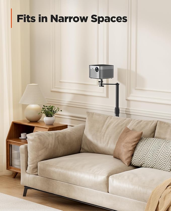 AMADA HOMEFURNISHING Height Adjustable Projector Stand 32"-47", Projector Floor - Image 3