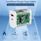 Fast Charger iPhone, Dual Port A/C Charging Adapter, Apple Charger Block 10FT - Image 4
