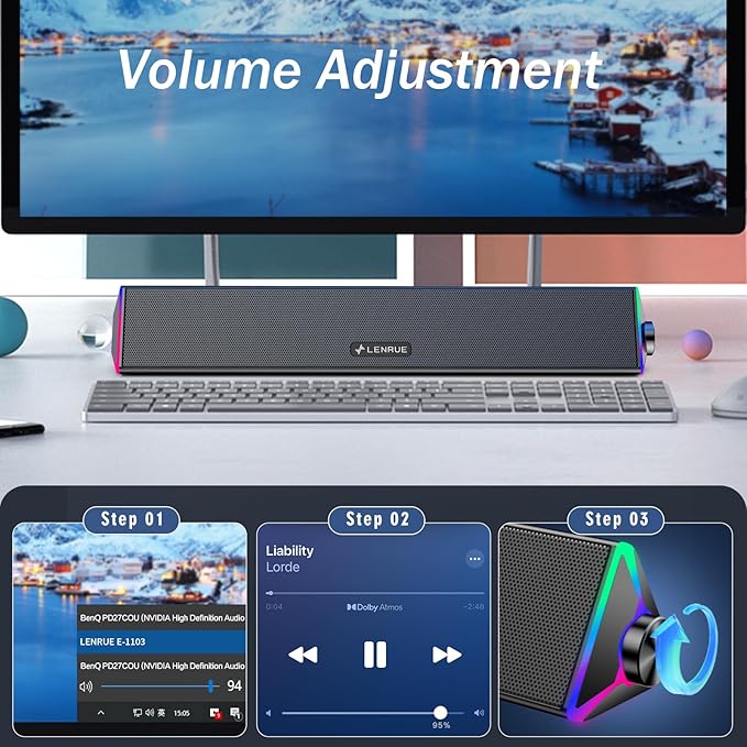 LENRUE Computer Speakers for Desktop, PC Speakers - Image 4