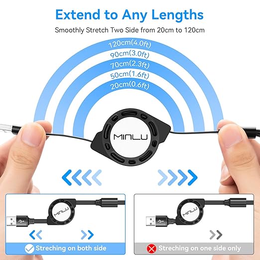 Multi Charging Cable, 3 in 1 Retractable Fast Charger Cable Multi Charging Cord - Image 6