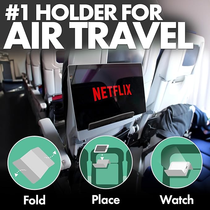 Airplane Tablet Holder, Extra Large 12x7” Flexible Cell Phone and Tablet Holder - Image 2