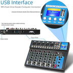 Depusheng HT7 Bluetooth Portable Audio Mixer w/USB DJ Sound Mixing Console MP3 - Image 2