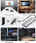 USB C Docking Station, 12 in 1 Displaylink USB 3.0 to USB-C Dock Dual Monitor - Image 7