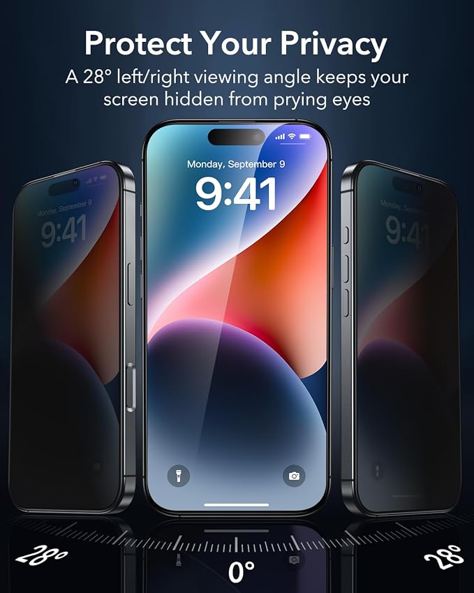ESR 3 Pack 9H+ Glass for iPhone 13 Pro Max/iPhone 14 Plus Privacy Screen - Image 3